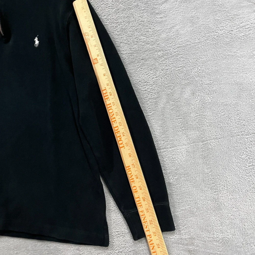 Polo Ralph Lauren Sweater Mens M Black Chicago Booth Cotton Tight Knit Mock Neck